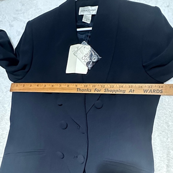 Casual Corner NWT Vintage Double Breasted Blazer Black Size 6 - Picture 3 of 11